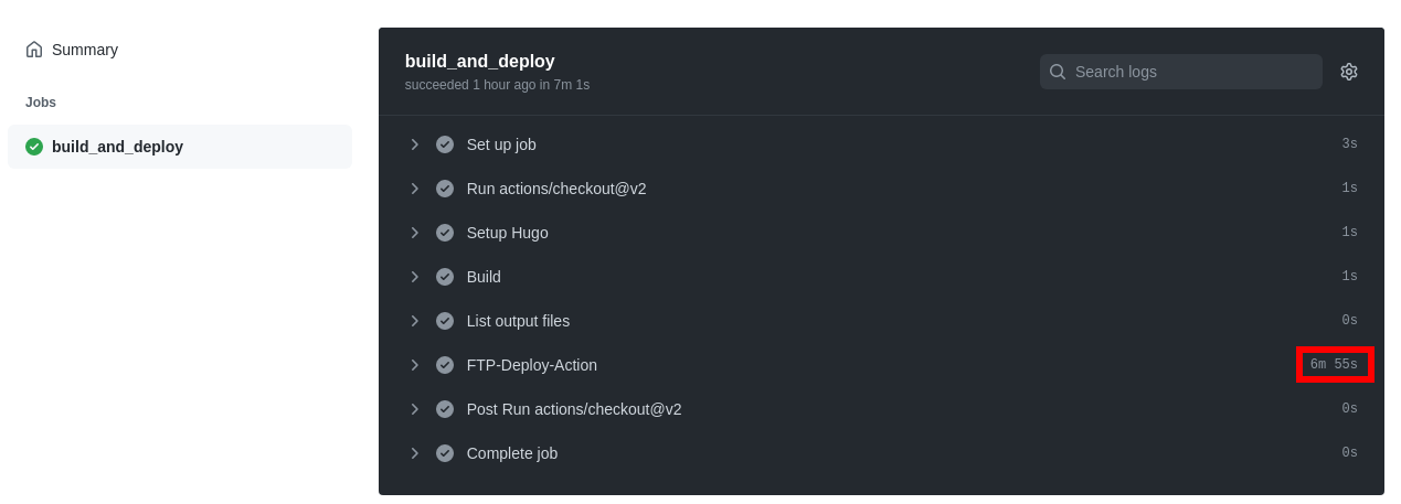 時間がかかっているActionの様子