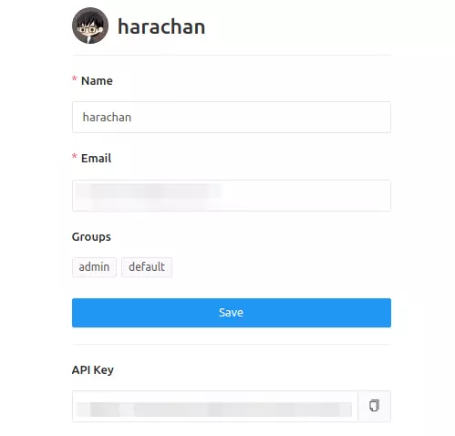 redashのユーザーAPI Key