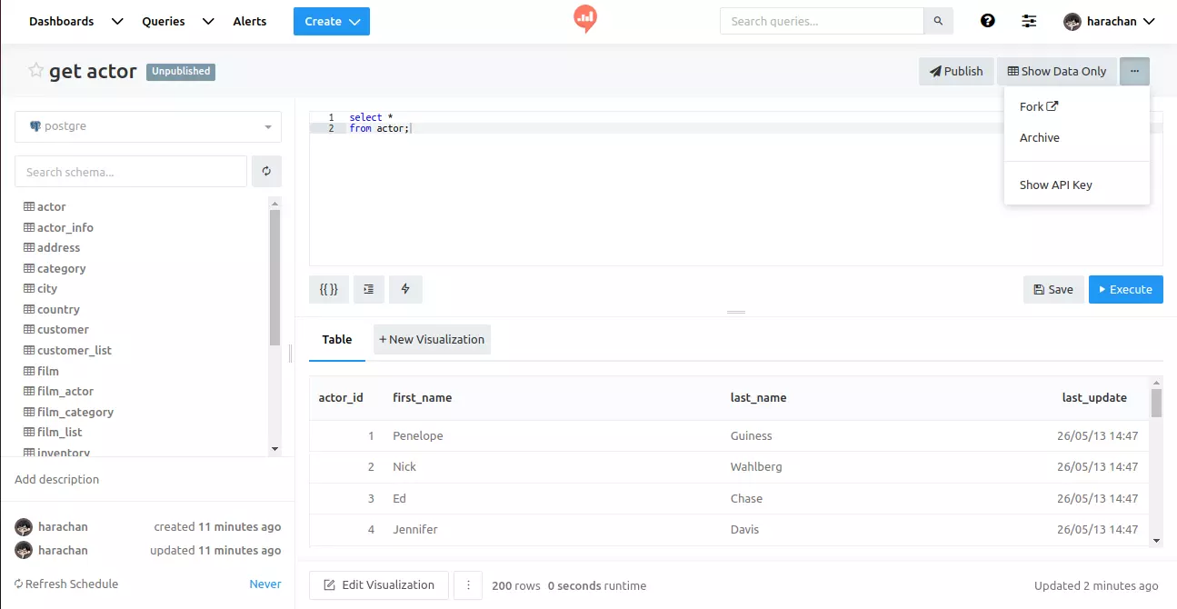 redashでshow api keyの場所