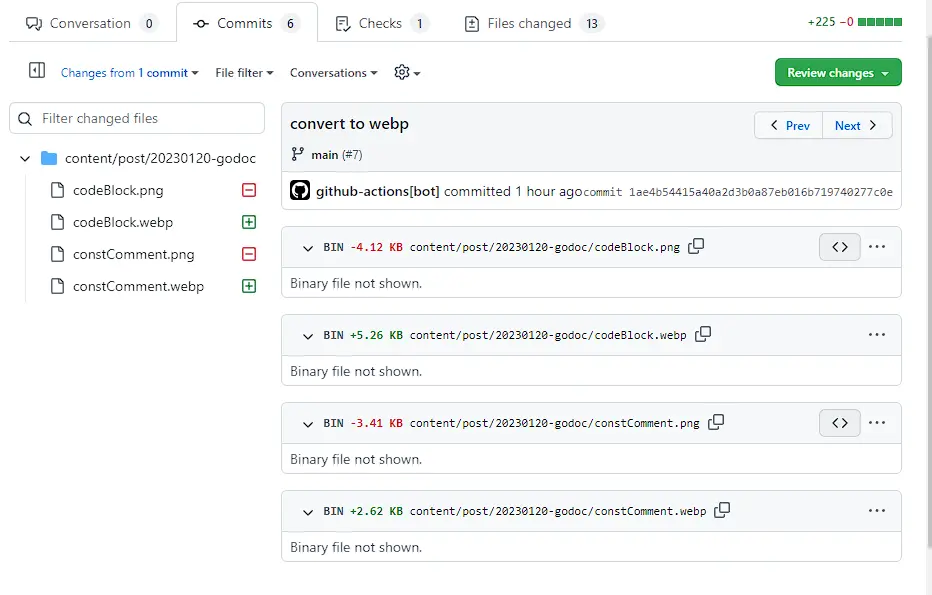 コミットの内容