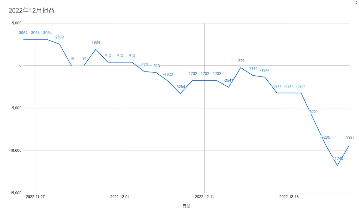 ２０２２-１２の損益グラフ
